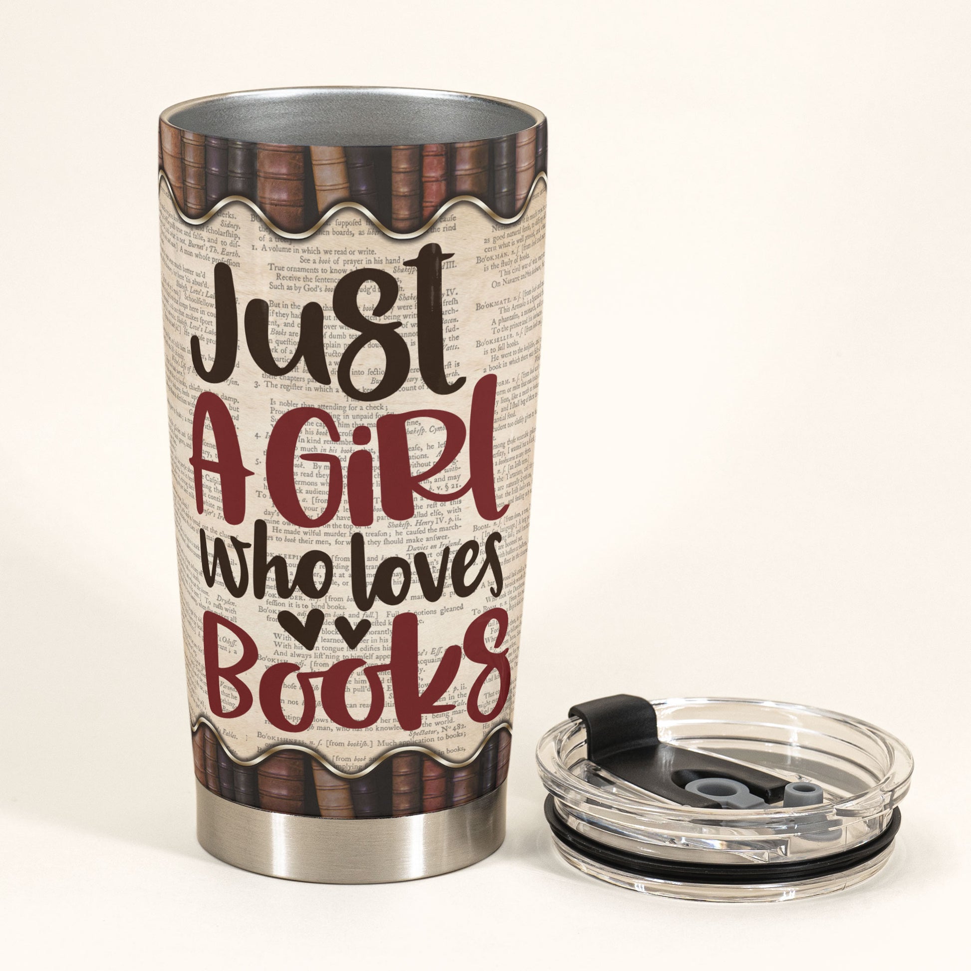 Just A Girl Who Loves Books  - Personalized Tumbler Cup - Birthday Gift For Book Lovers, Bookworms 
