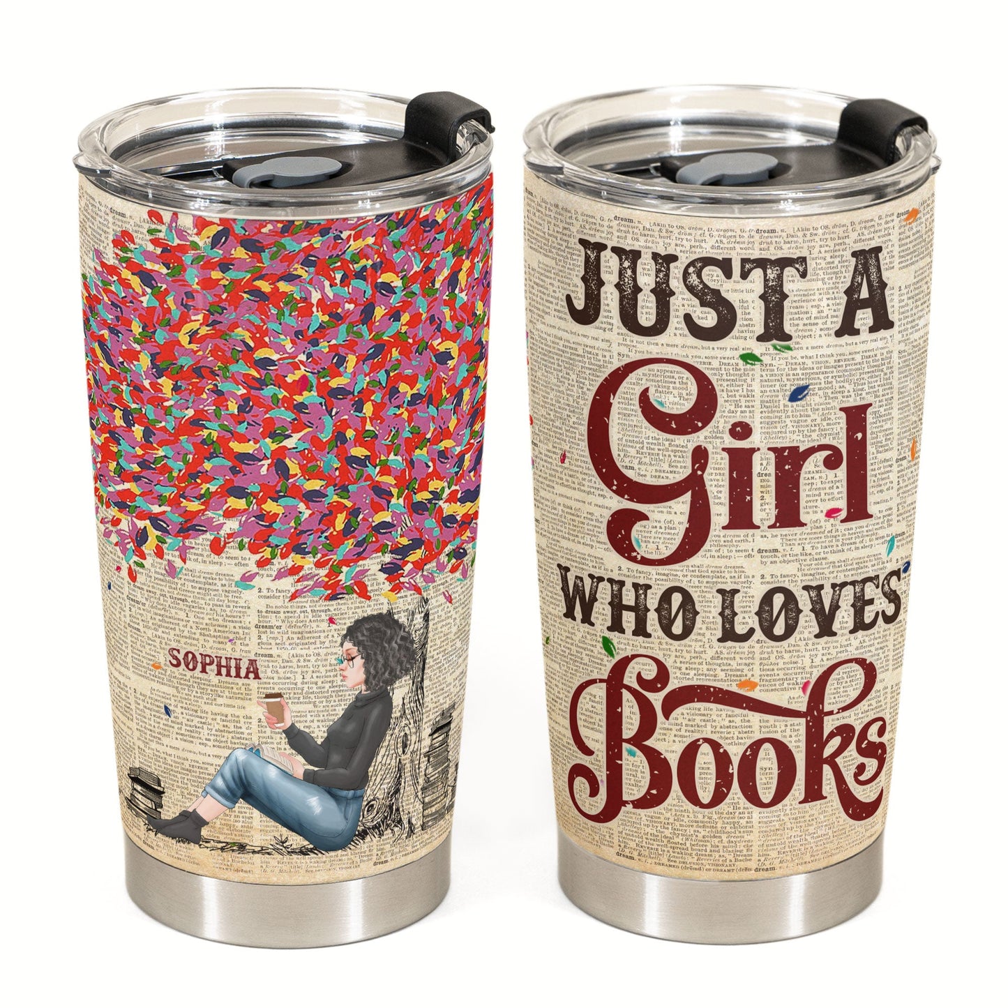 Just A Girl Who Loves Books 2 - New Version - Personalized Tumbler Cup - Birthday Gift For Book Lovers, Bookworms