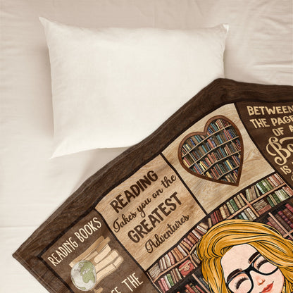 Just A Girl Who Loves Books - Personalized Blanket - Gift For Daughter
