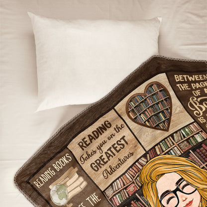 Just A Girl Who Loves Books - Personalized Blanket - Gift For Daughter