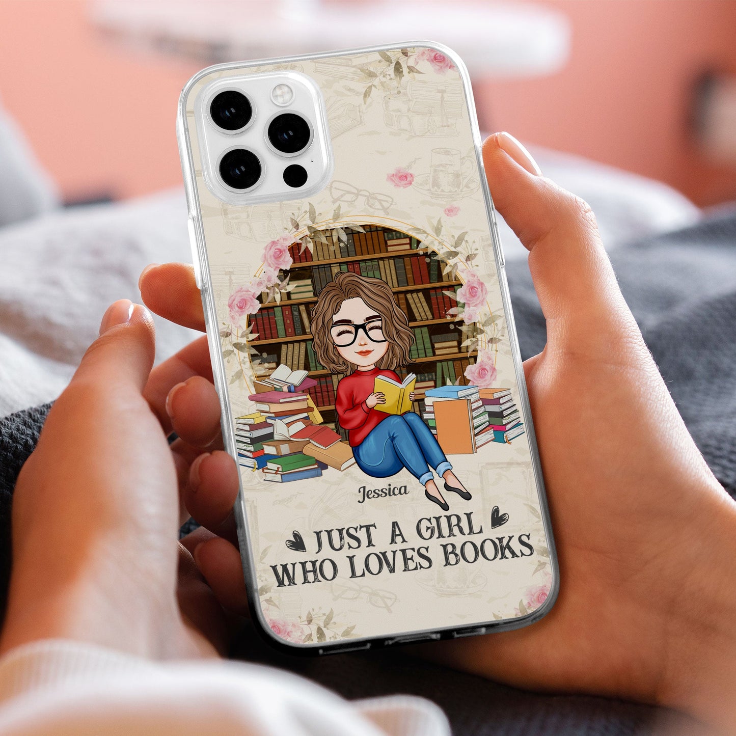 Just A Girl Who Loves Books - Personalized Clear Phone Case