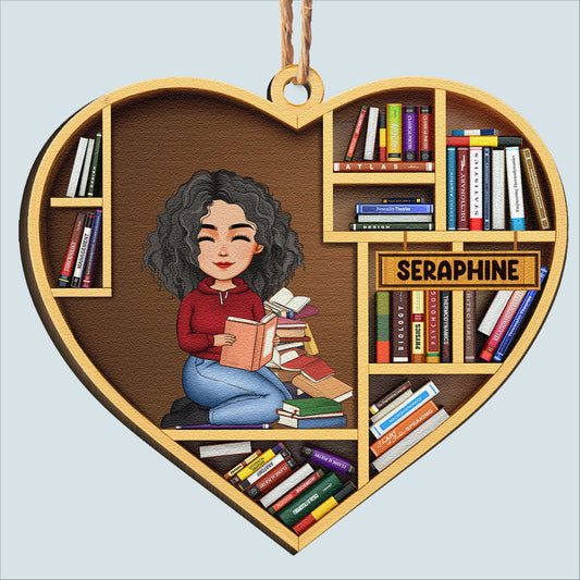 Just A Girl Who Loves Books - Personalized Custom Shaped Wooden Ornament