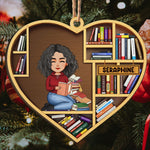 Just A Girl Who Loves Books - Personalized Custom Shaped Wooden Ornament