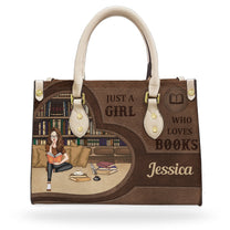 Just A Girl Who Loves Books - Personalized Leather Bag - Birthday Gifts For Her, Book Lovers