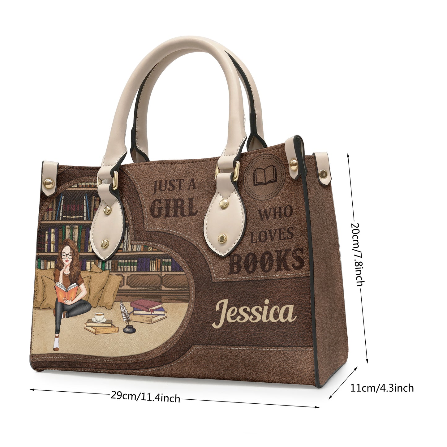 Just A Girl Who Loves Books - Personalized Leather Bag - Birthday Gifts For Her, Book Lovers
