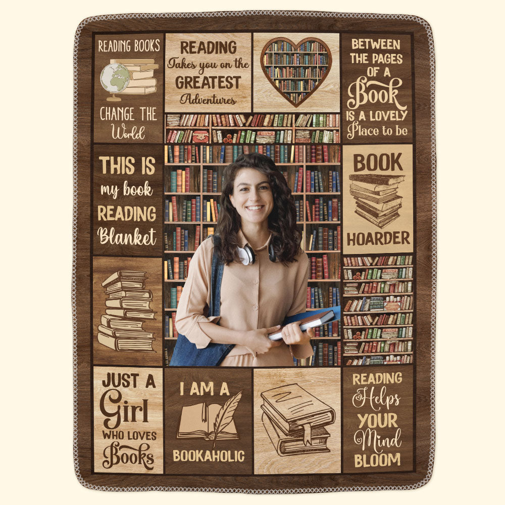 Just A Girl Who Loves Books  - Personalized Photo Blanket