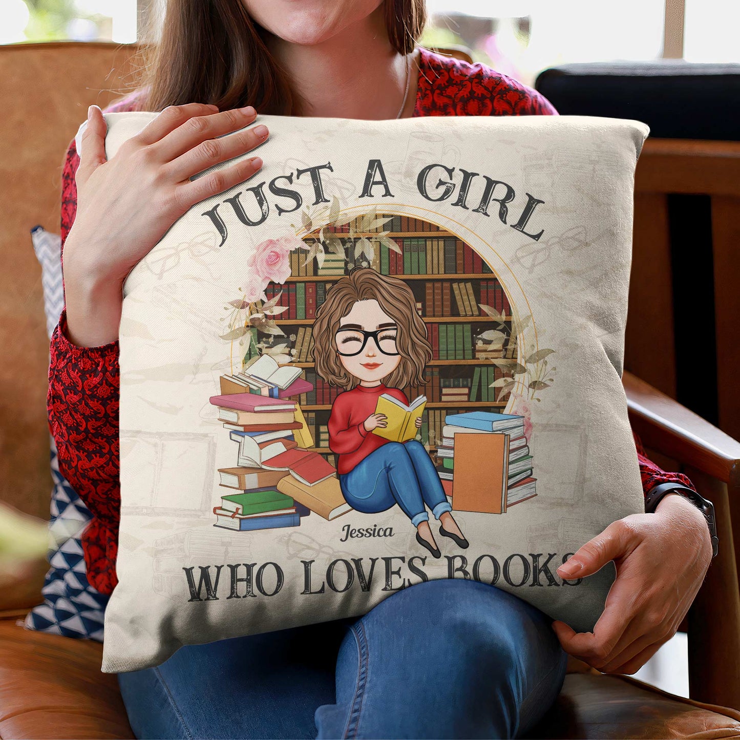 Just A Girl Who Loves Books - Personalized Pillow (Insert Included)