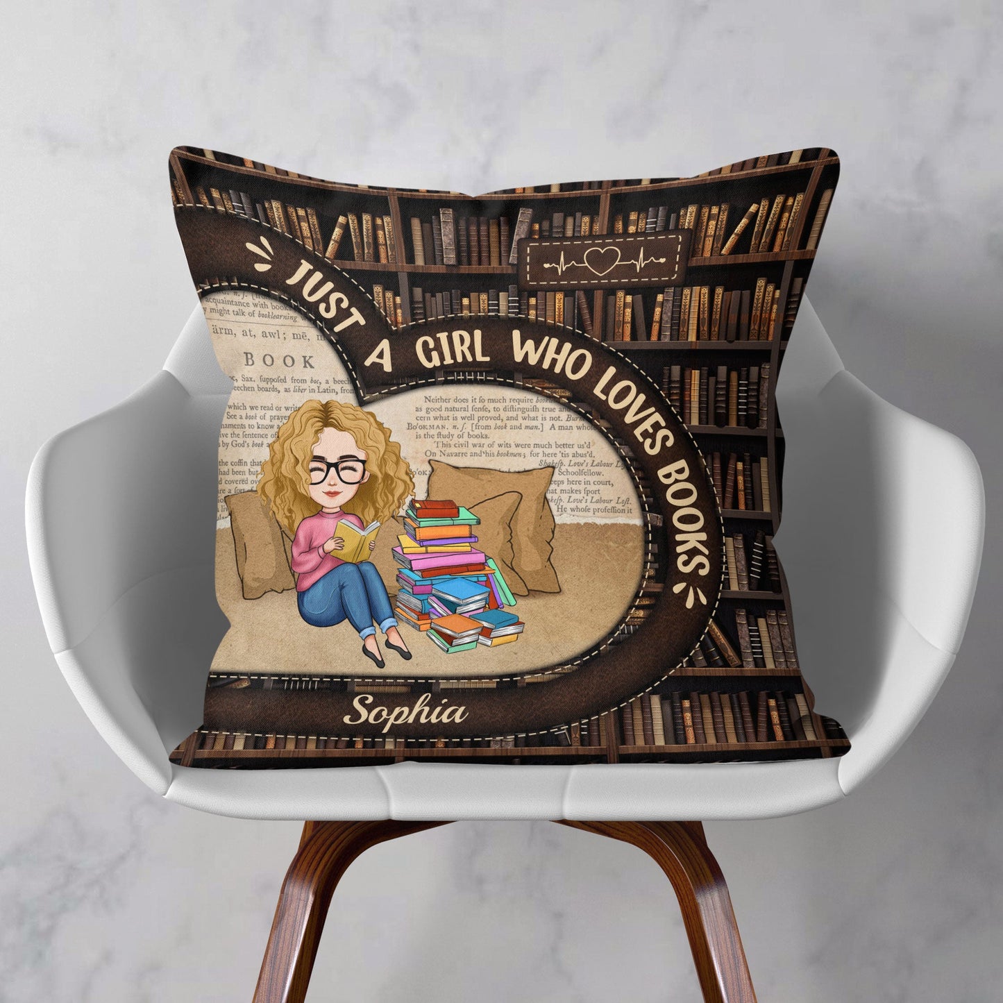 Just A Girl Who Loves Books - Personalized Pillow (Insert Included)