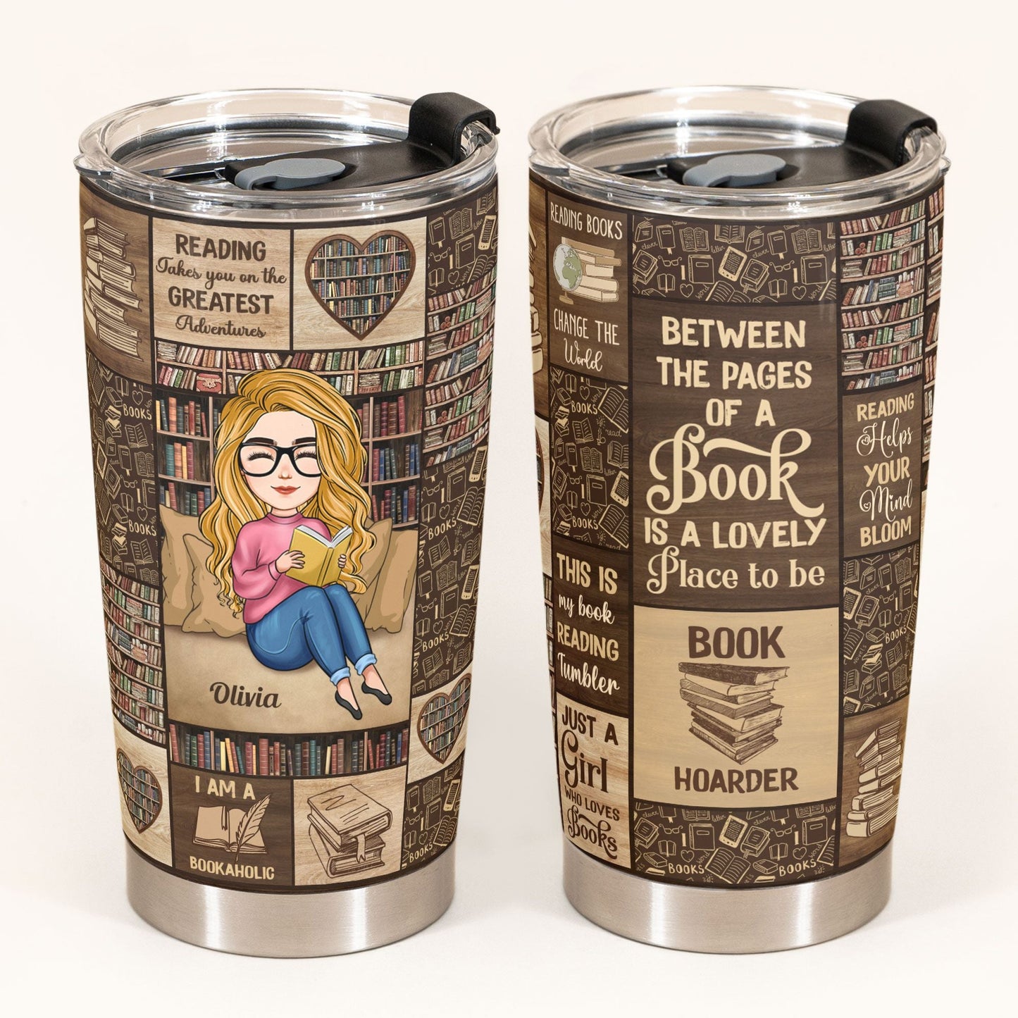 Just A Girl Who Loves Books  - Personalized Tumbler Cup