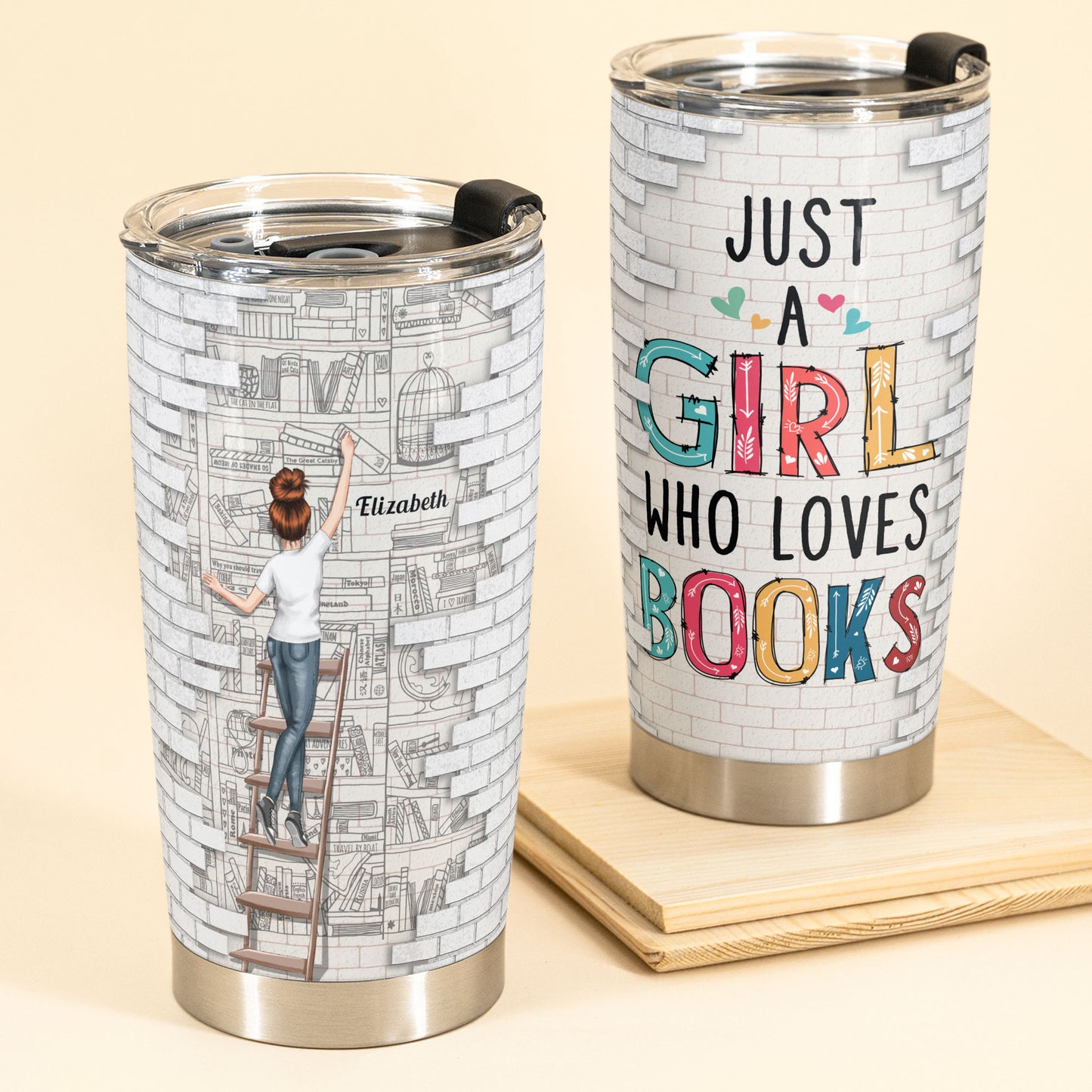 Just A Girl Who Loves Books - Personalized Tumbler Cup - Birthday Gifts For Women, Book Lovers