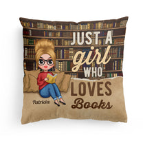 Just A Girl Who Loves Books Ver 2 - Personalized Pillow - Birthday Gift For Book Lovers - Chibi Girls