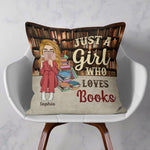 Just A Girl Who Loves Books Vintage Version - Personalized Pillow (Insert Included)