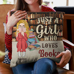 Just A Girl Who Loves Books Vintage Version - Personalized Pillow (Insert Included)