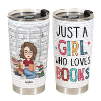 Just A Girl Who Loves Books - Vintage Version - Personalized Tumbler Cup - Birthday, New Year, Christmas Gift For Book Lovers, Bookworm
