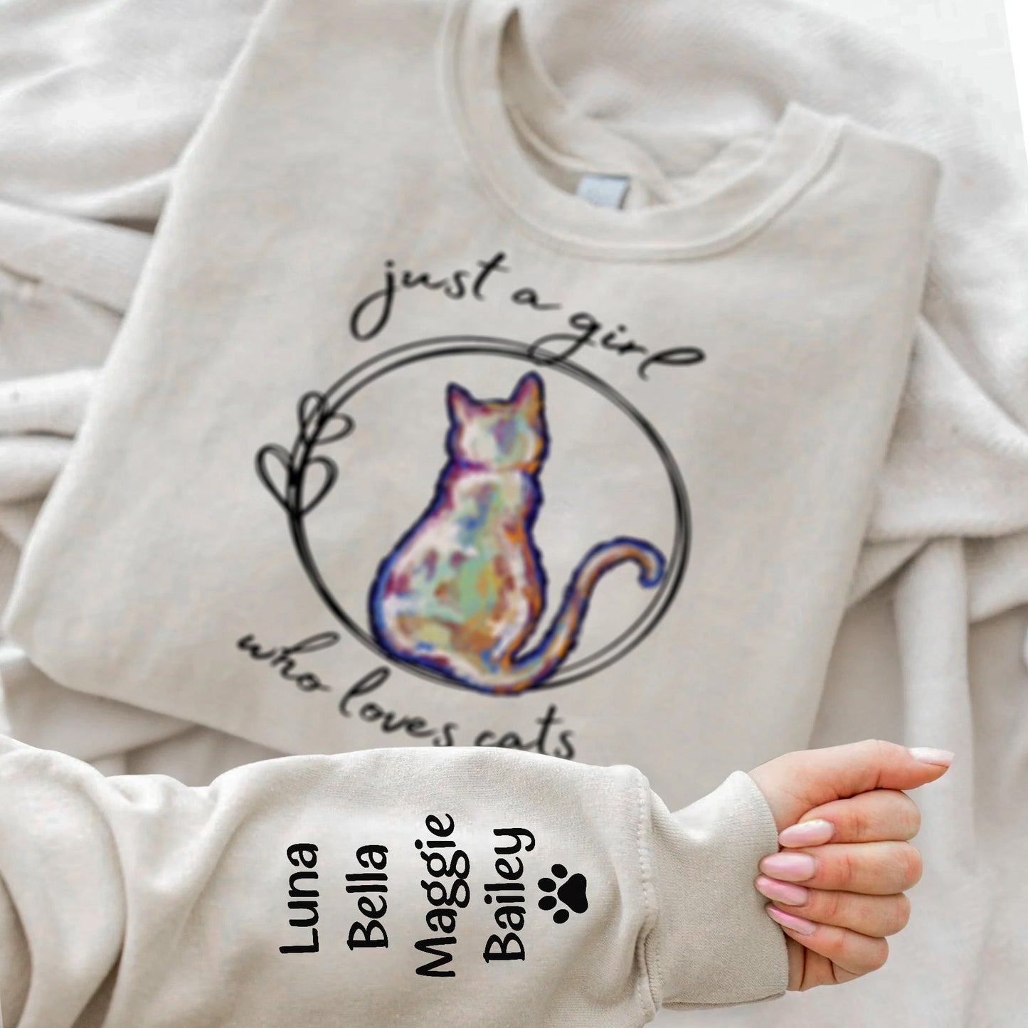 Just A Girl Who Loves Cats - Personalized Sweatshirt