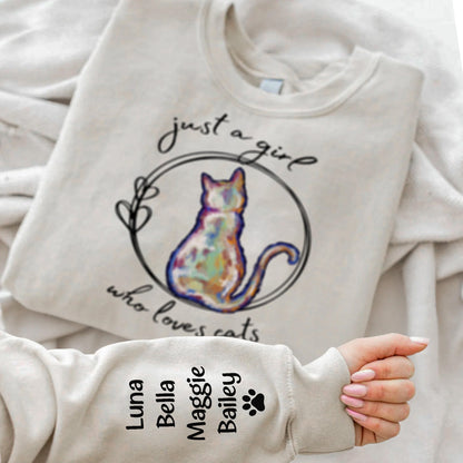 Just A Girl Who Loves Cats - Personalized Sweatshirt