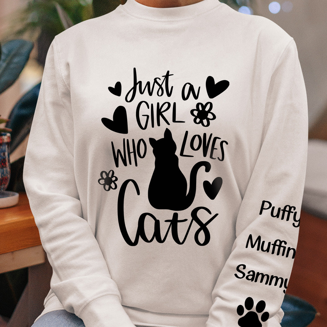 Just A Girl Who Loves Cats - Personalized Sweatshirt