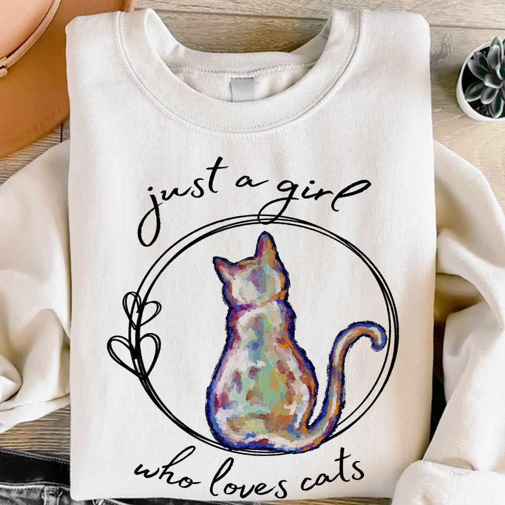 Just A Girl Who Loves Cats - Personalized Sweatshirt