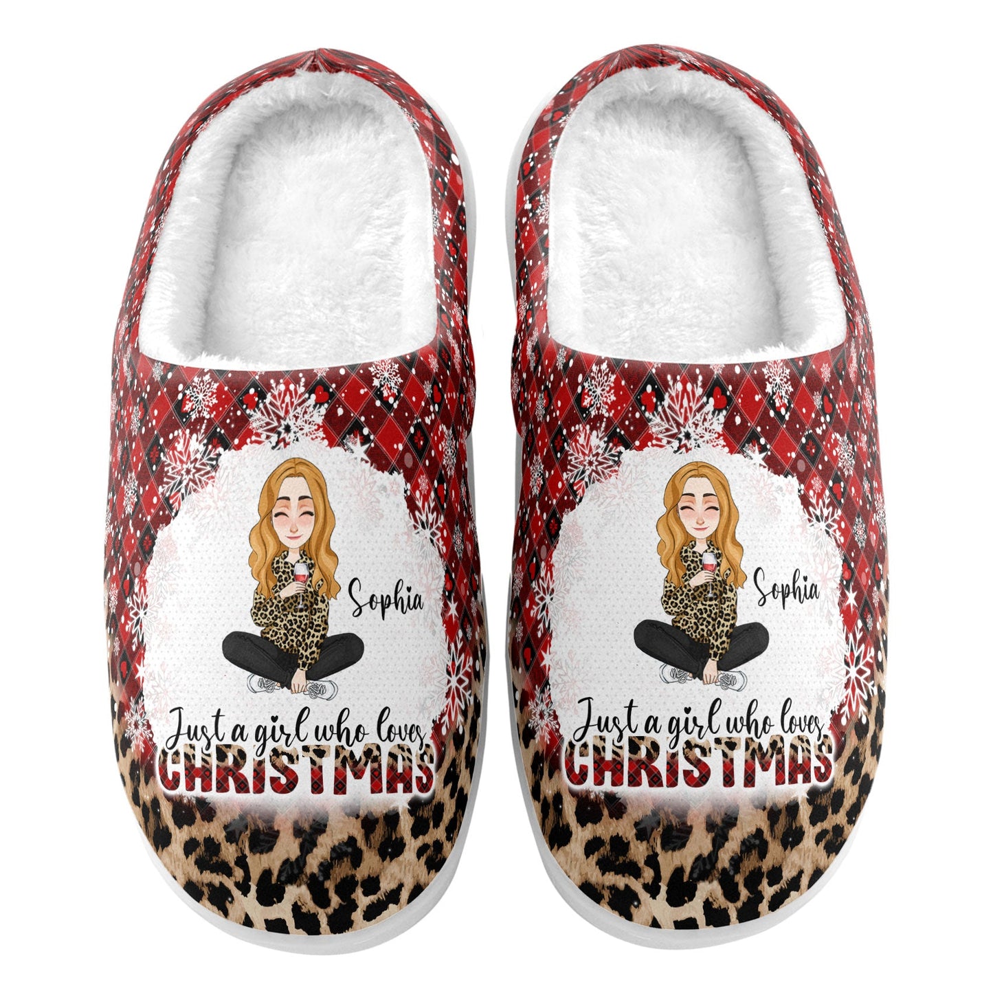 Just A Girl Who Loves Christmas - Personalized Slippers