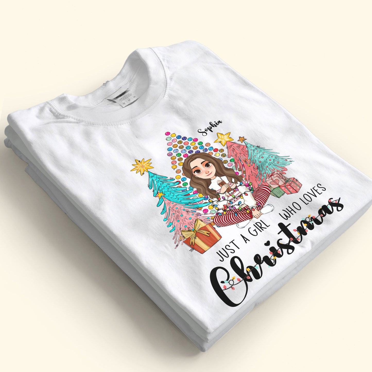 Just A Girl Who Loves Christmas - Vintage Version - Personalized Shirt