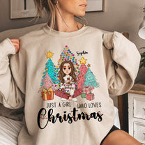 Just A Girl Who Loves Christmas - Vintage Version - Personalized Shirt
