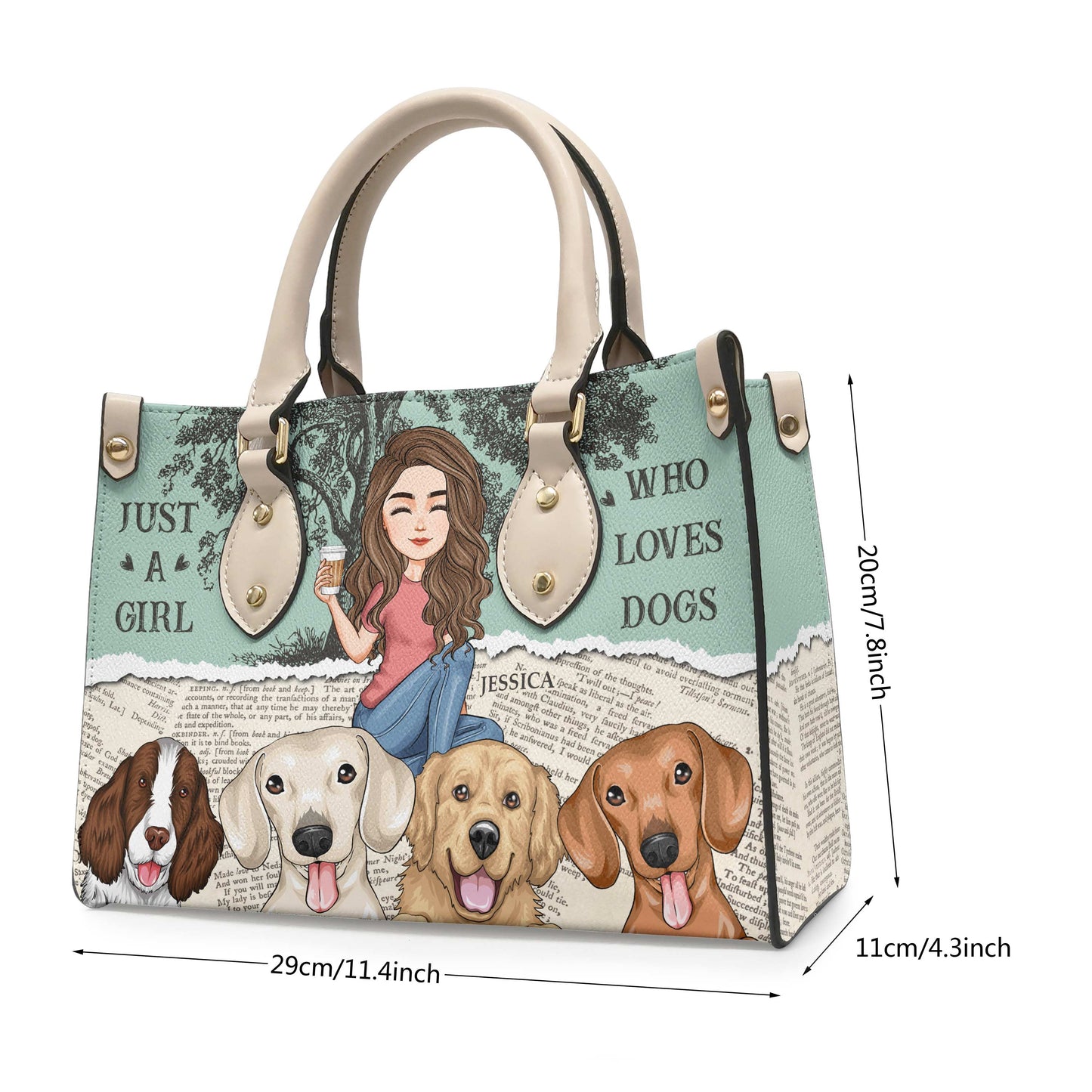 Just A Girl Who Loves Dogs - Personalized Leather Bag