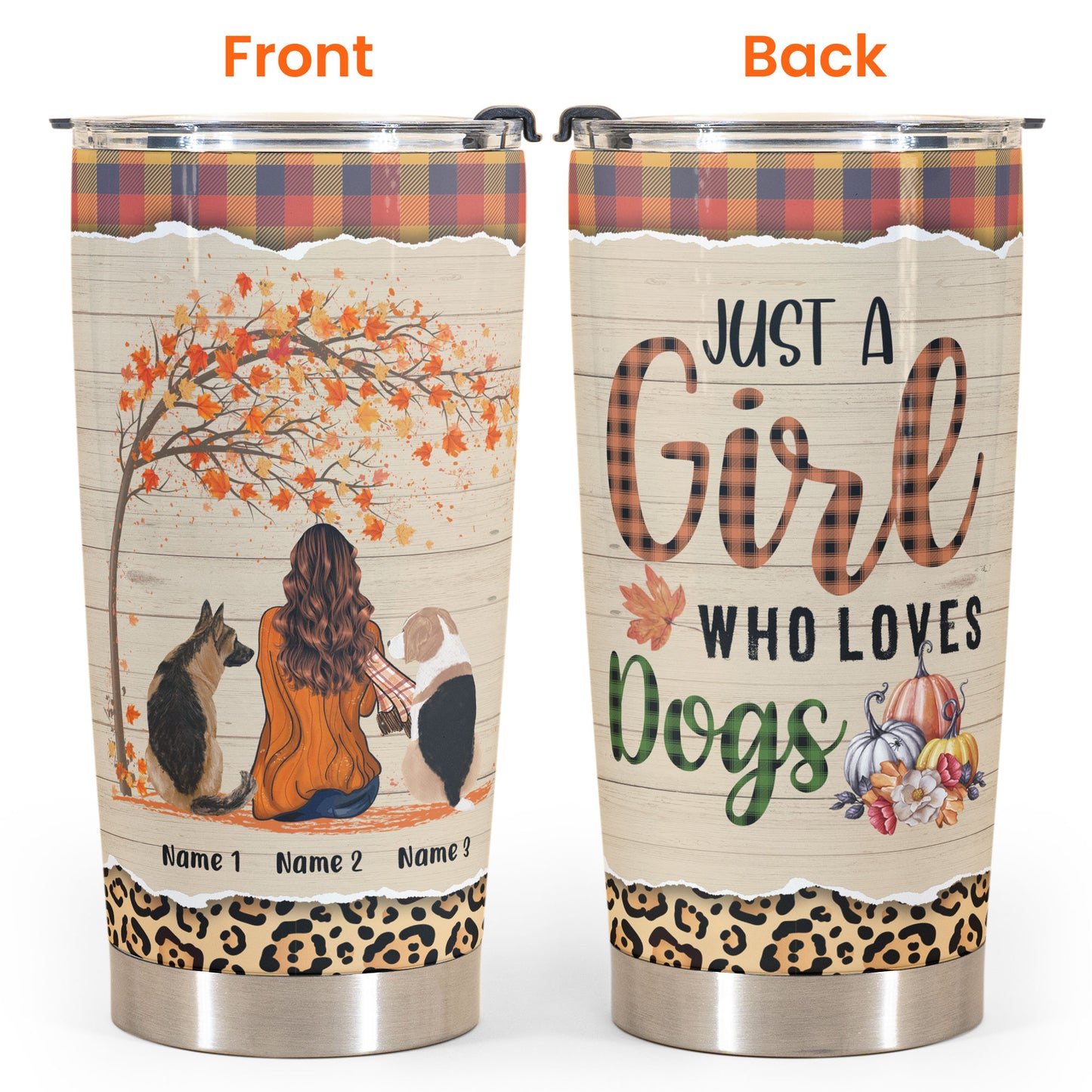 Just A Girl Who Loves Dogs - Personalized Tumbler Cup - Gift For Dog Lover - Fall Birthday