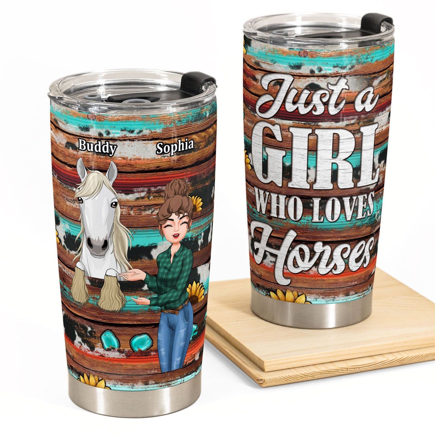 Just A Girl Who Loves Horses New Version  - Personalized Tumbler Cup - Birthday Gift For Horse Girl, Horse Mom, Horse Mom