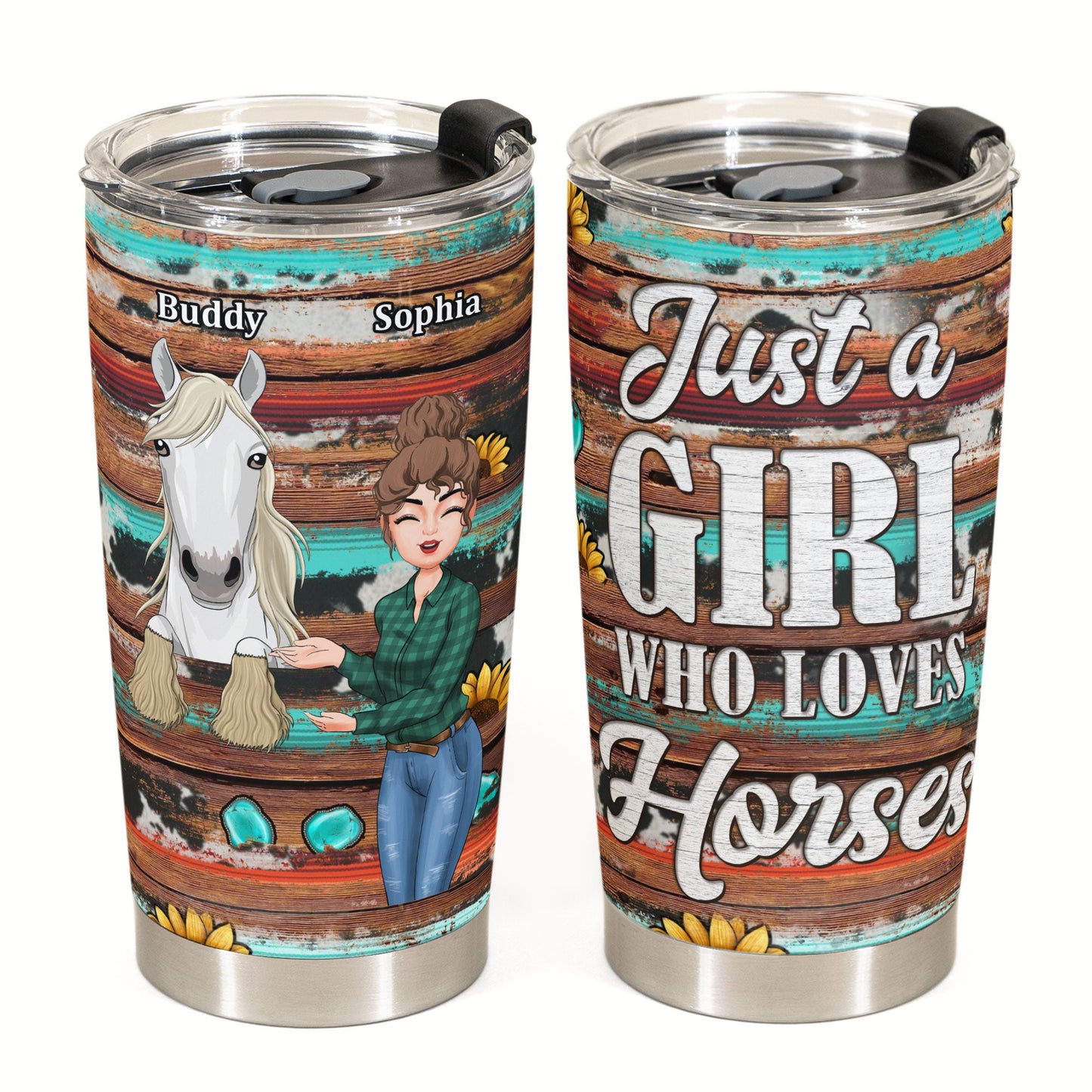 Just A Girl Who Loves Horses New Version  - Personalized Tumbler Cup - Birthday Gift For Horse Girl, Horse Mom, Horse Mom