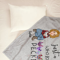 Just A Girl Who Loves Peckers - Personalized Blanket - Birthday, Christmas, New Year Gift For Farmers, Chicken Lady