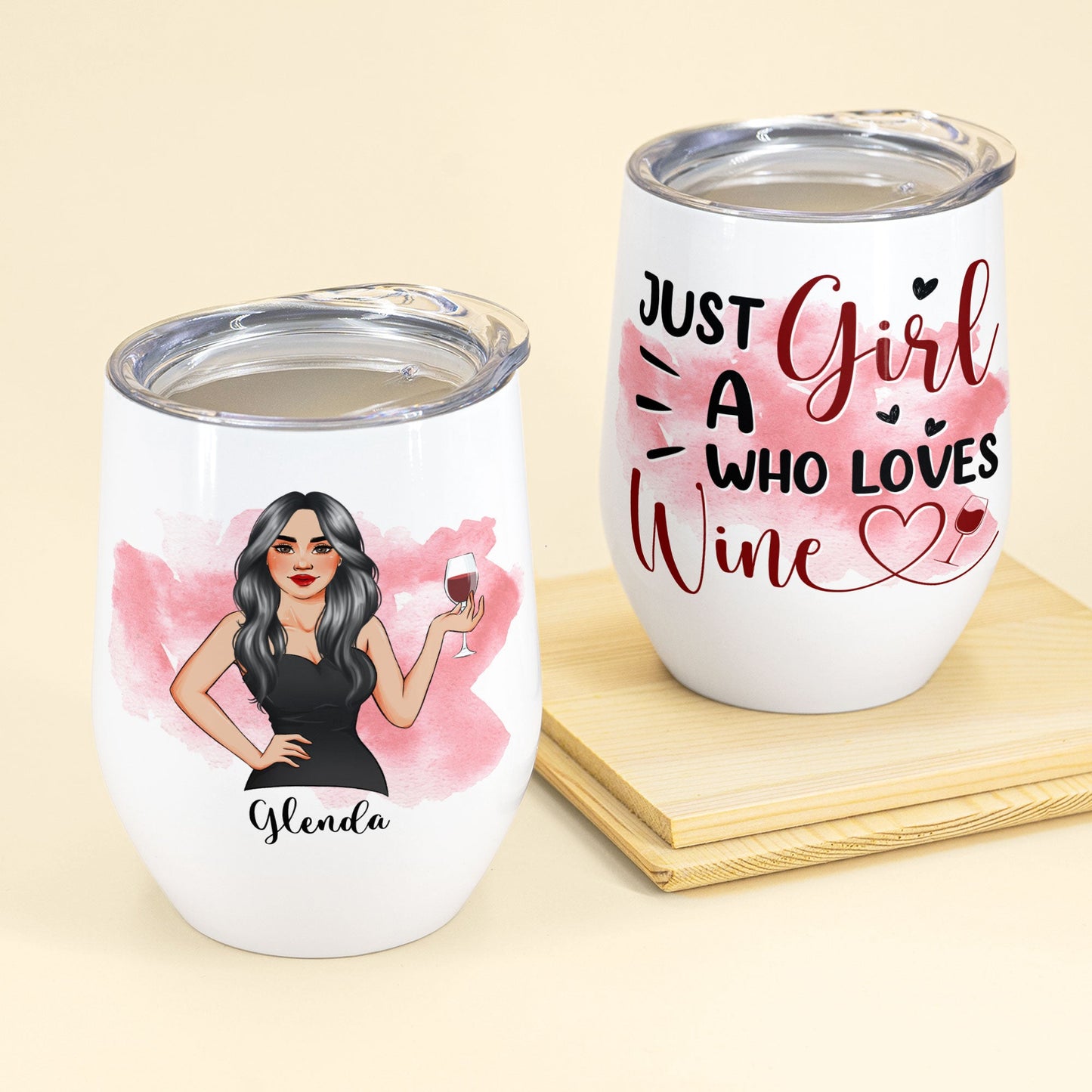 Just A Girl Who Loves Wine - Personalized Wine Tumbler - Birthday Gift For Wine Lovers, Girls