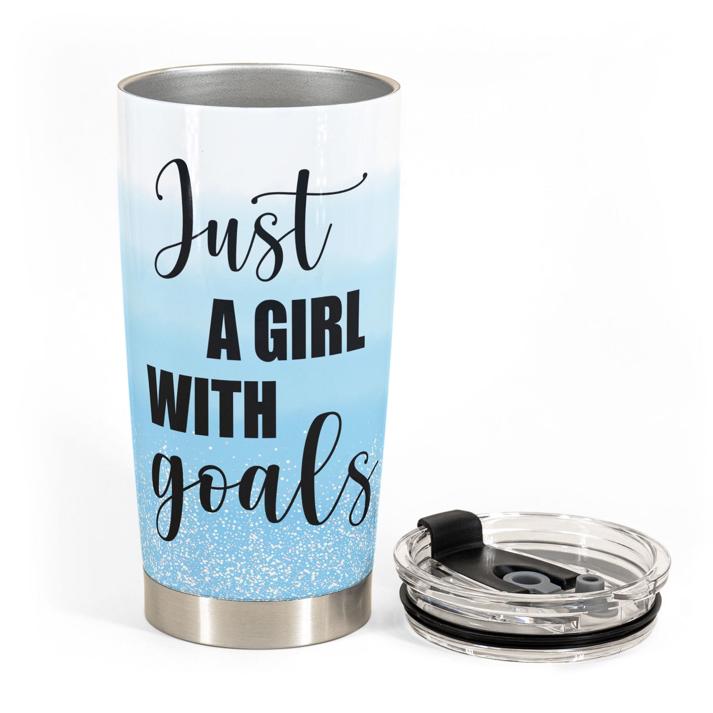 Just A Girl With Goals - Personalized Tumbler Cup - Gift For Fitness Lovers - Curvy Girl