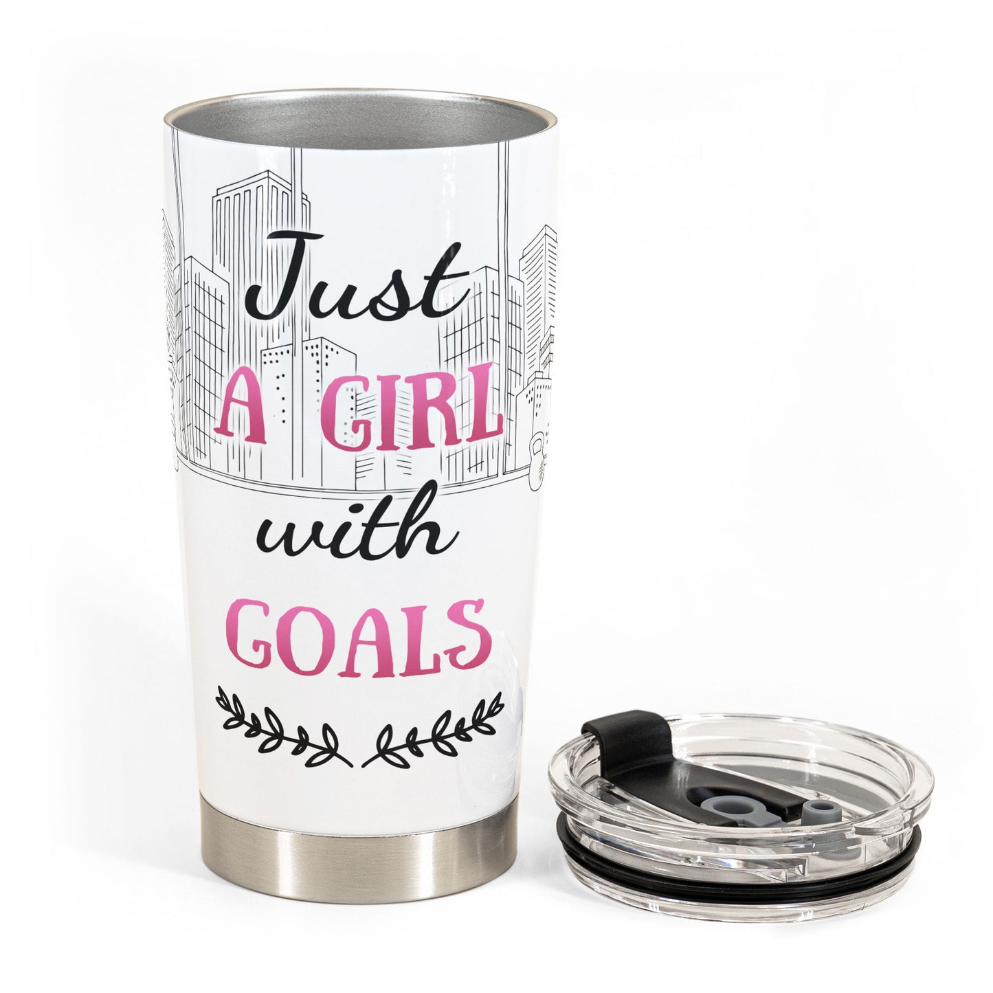Just A Girl With Goals - Personalized Tumbler Cup - Gift For Fitness Lovers - Fitness Girl