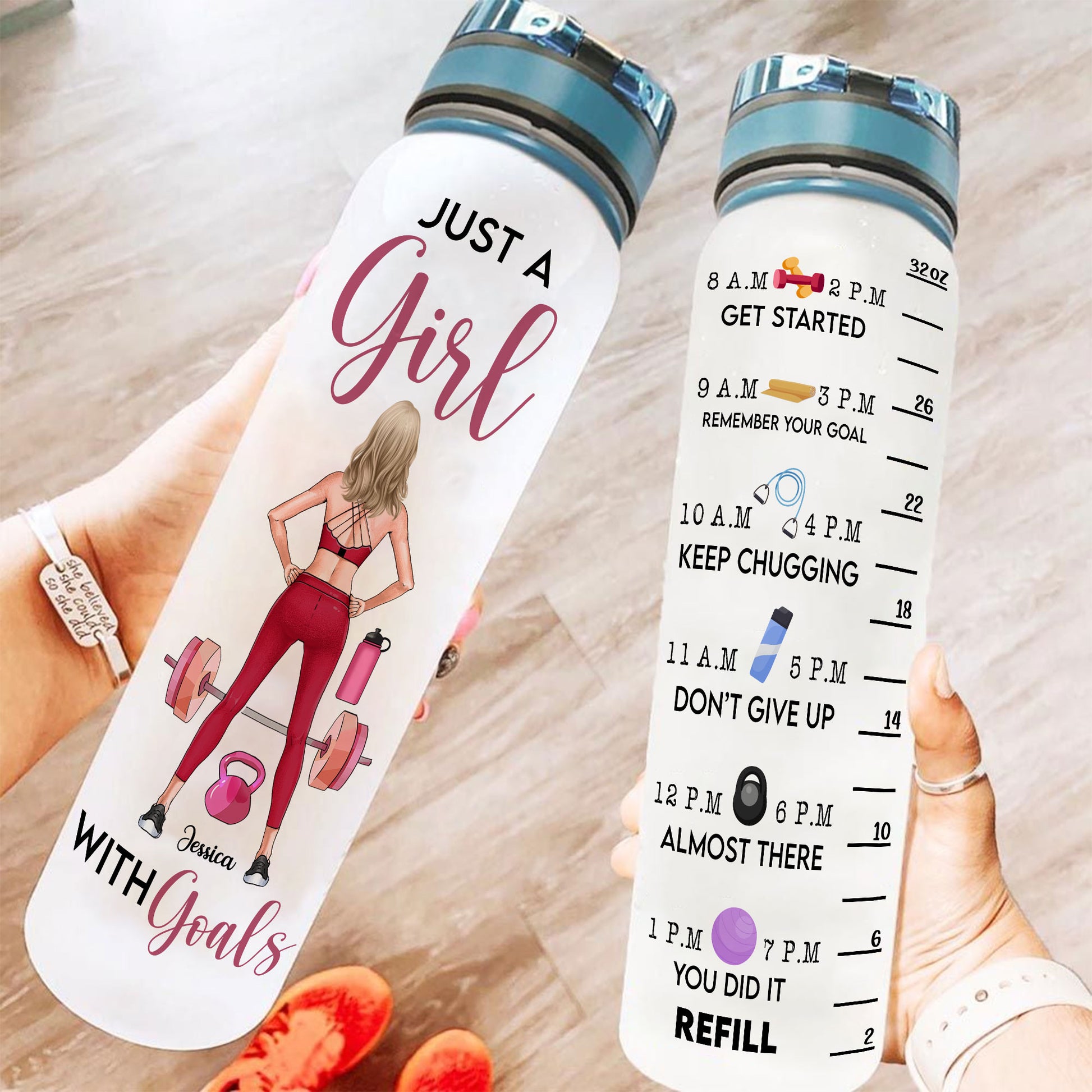 Just A Girl Who Loves Beaches - Personalized Custom Water Tracker Bott -  Wander Prints™