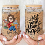 Just One More Chapter - Cartoon Girl - Personalized Clear Glass Cup