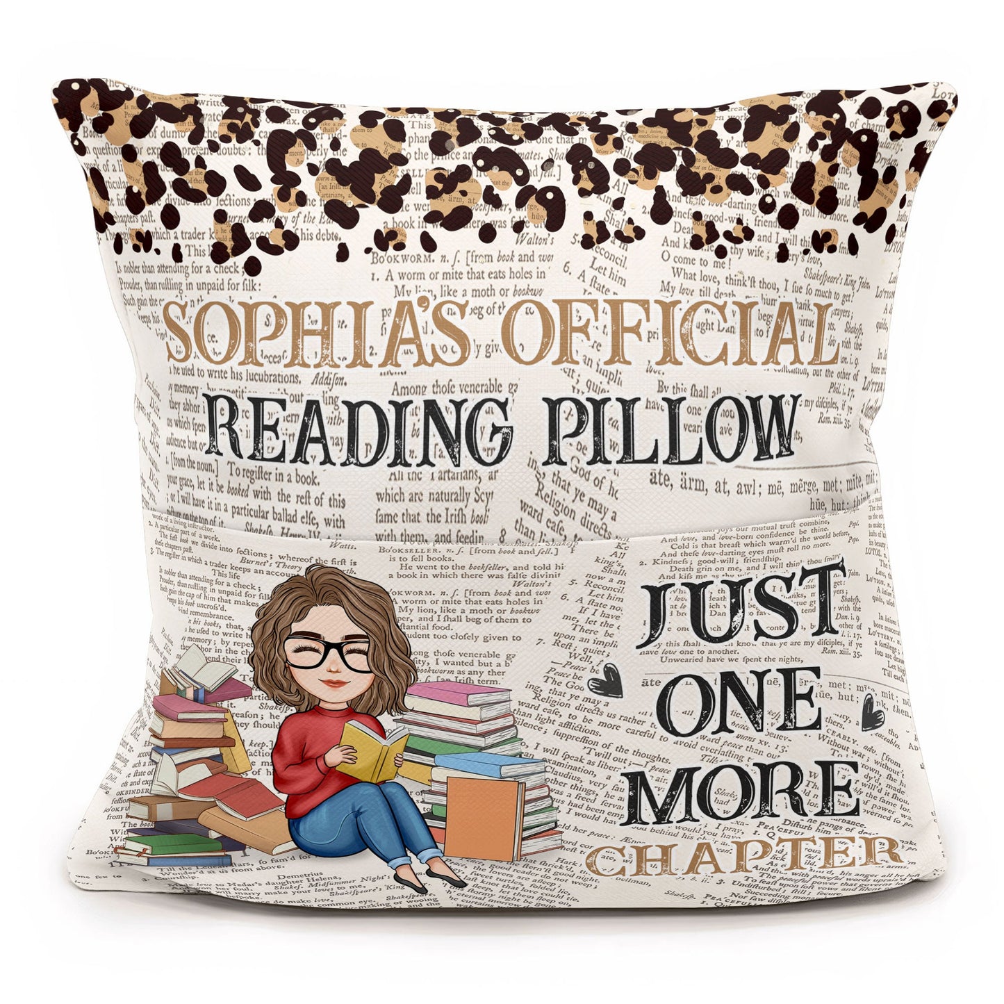 Just One More Chapter - Personalized Pocket Pillow (Insert Included)