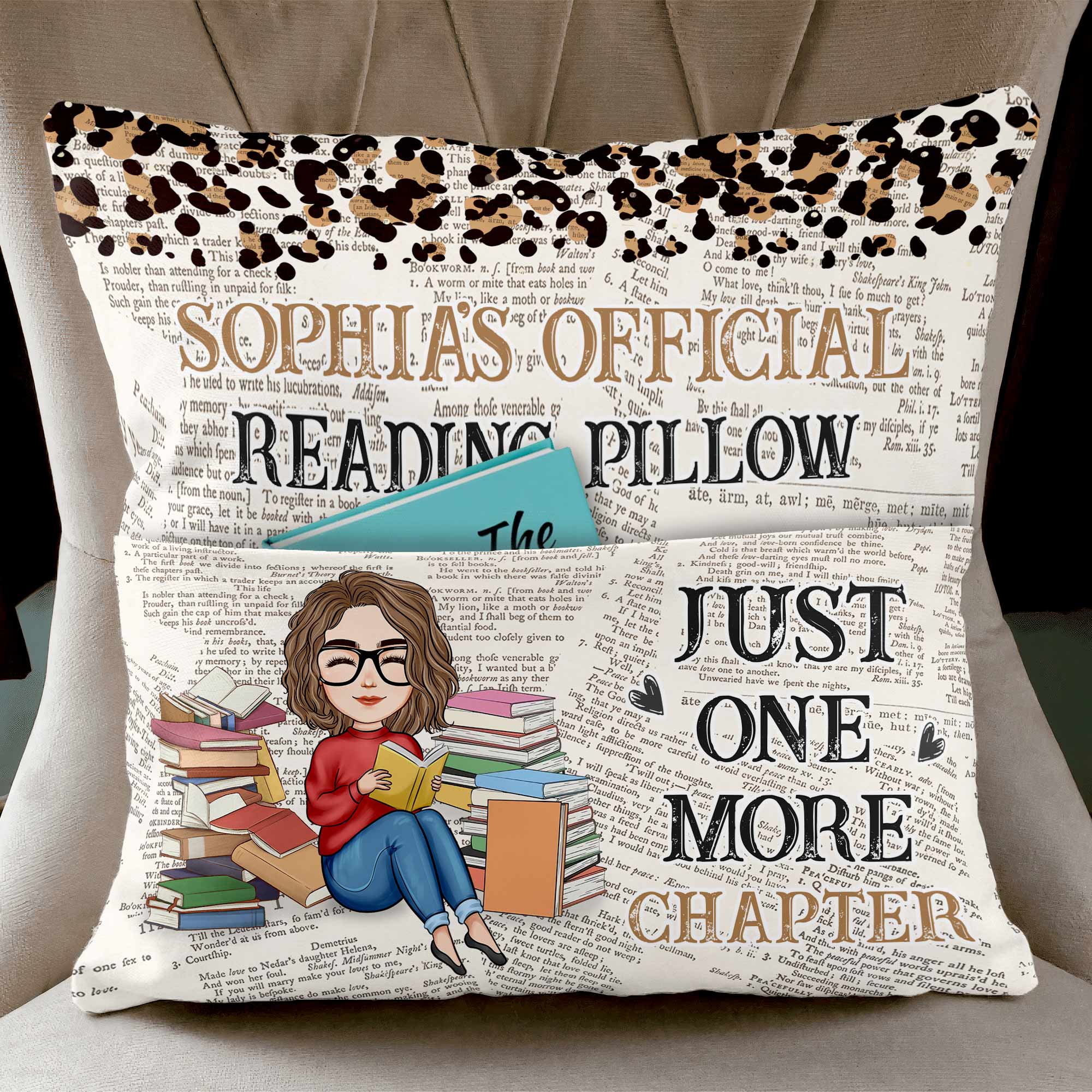Just One More Chapter Personalized Pocket Pillow Insert Included Macorner