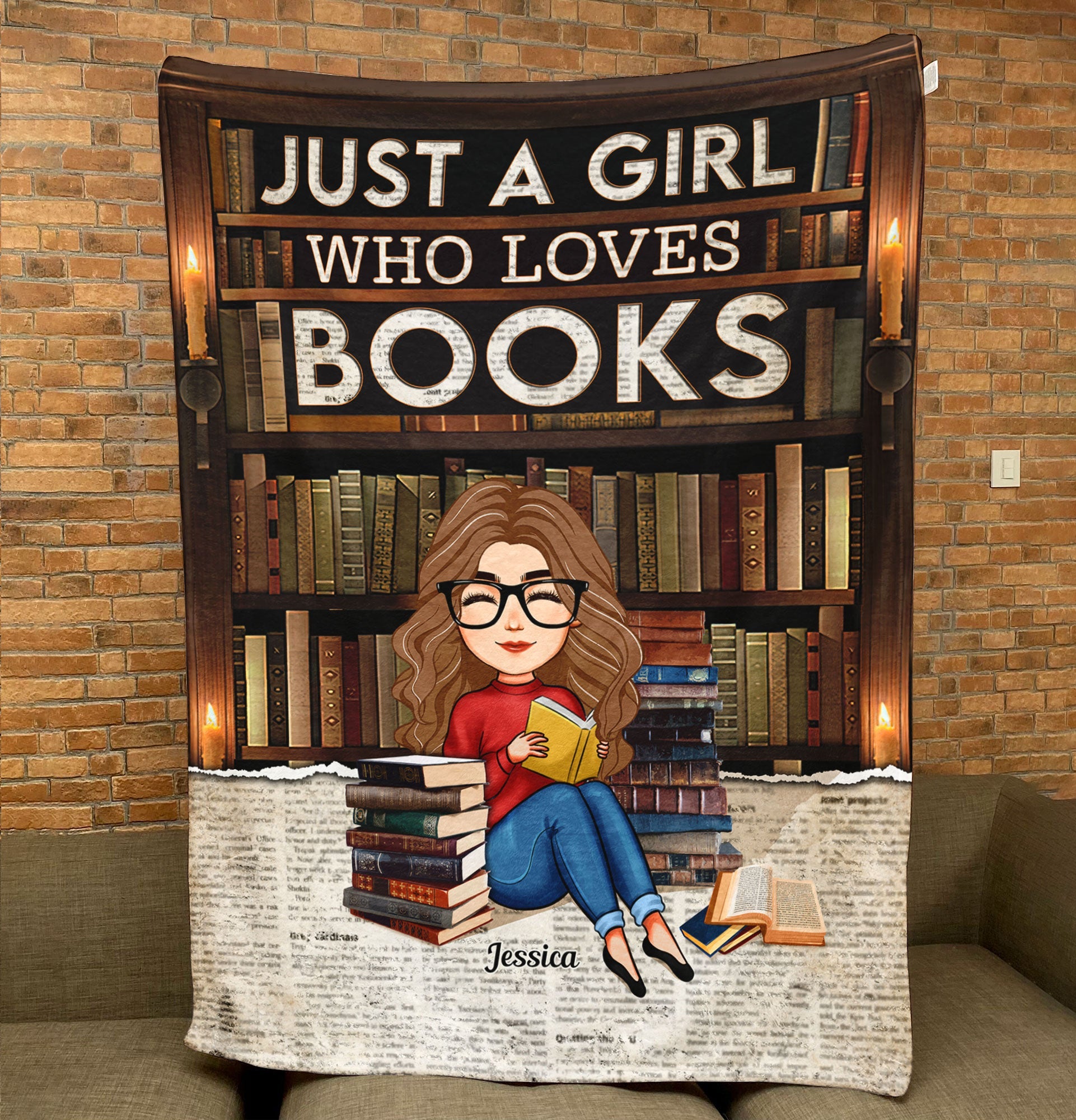Just A Girl Who Loves Book - Personalized Blanket