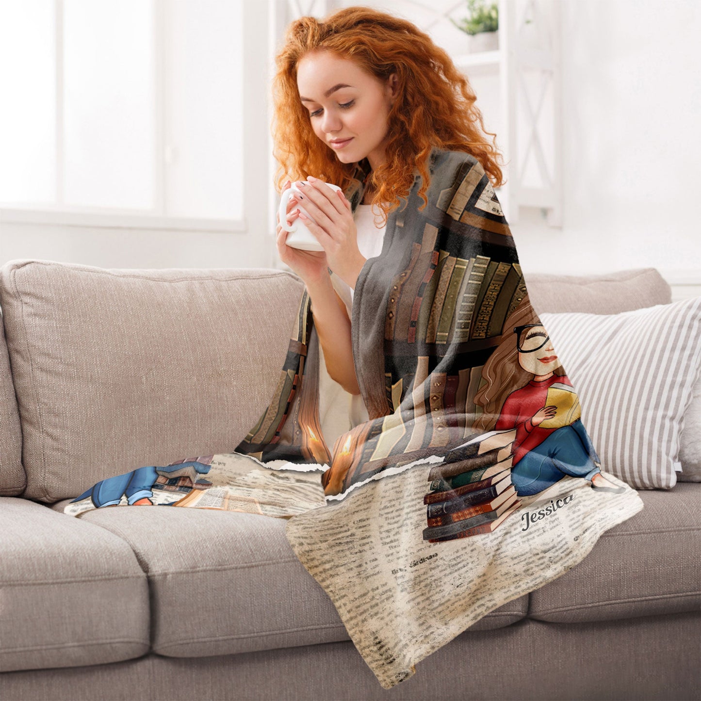 Just A Girl Who Loves Book - Personalized Blanket