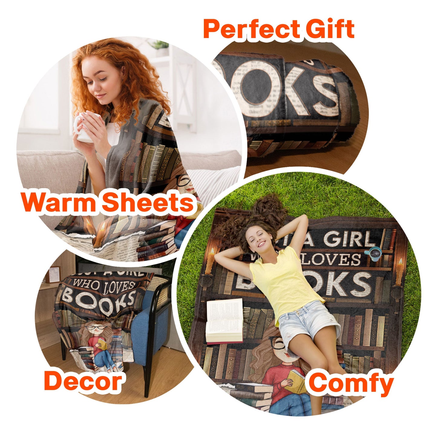 Just A Girl Who Loves Book - Personalized Blanket