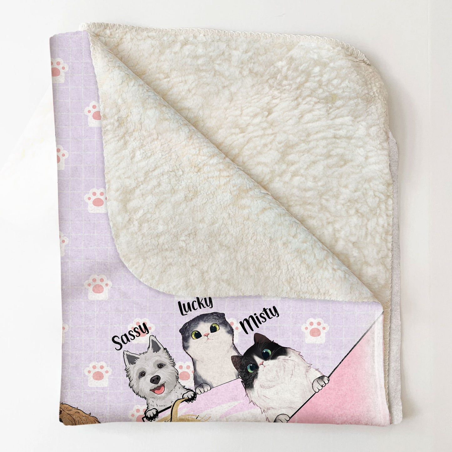 Just Want To Stay In Bed With My Pets - Personalized Blanket