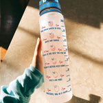 Keep Calm & Teach On - Personalized Water Tracker Bottle - Birthday, Funny Gift For Teacher