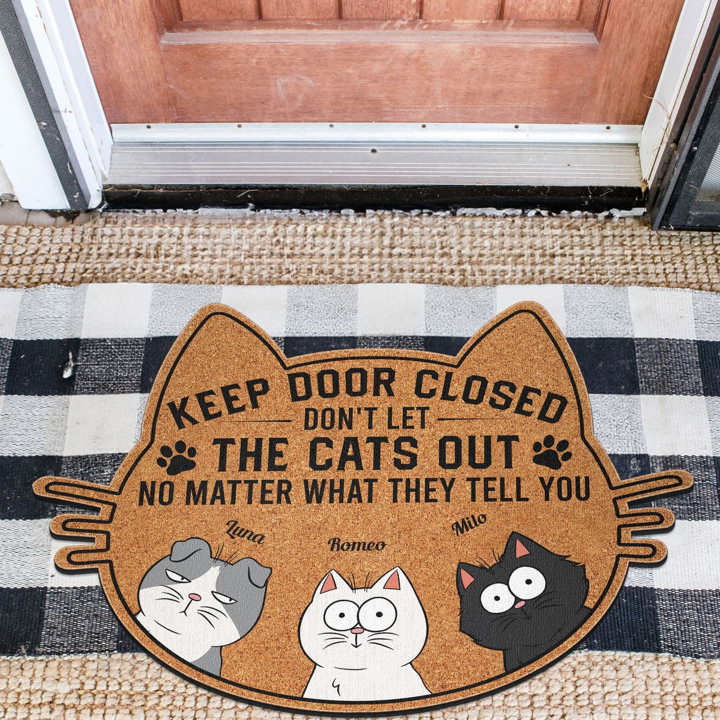 Keep Door Closed - Personalized Custom Shaped Doormat