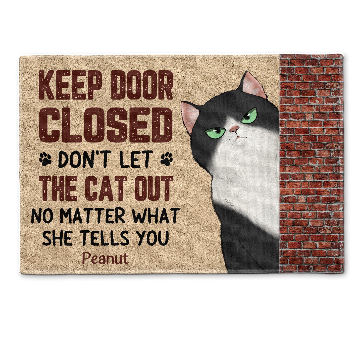 Keep Door Closed - Personalized Doormat