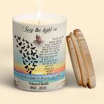 Keep The Light On Though God Has Already Called Me Home - Personalized Photo Candle