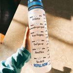 Keep Traveling And Drink Your Water - Personalized Water Bottle With Time Marker - Birthday Gift For Her, Girl, Friend, Travelers, Trippin'