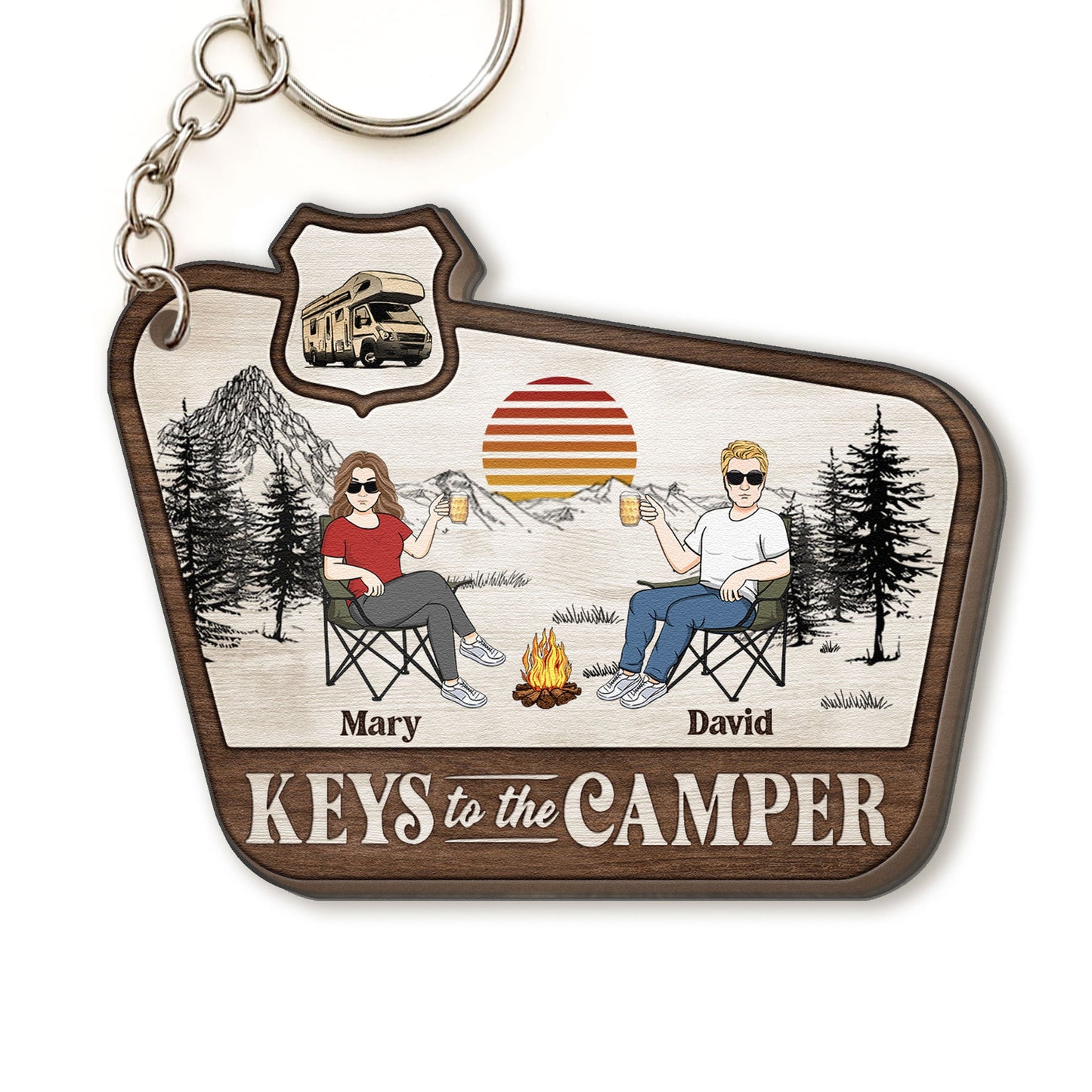 Keys To The Camper - Personalized Wooden Keychain