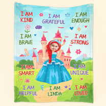 Kid Affirmations I Am Kind Fairytale - Personalized Photo Blanket