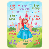 Kid Affirmations I Am Kind Fairytale - Personalized Photo Blanket