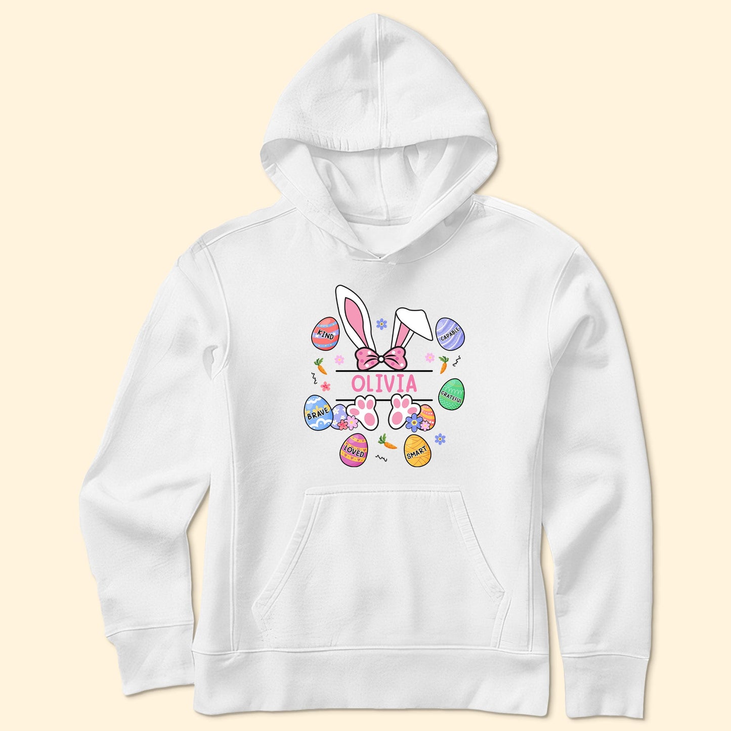 Kid Affirmations With Easter Bunny And Eggs - Personalized Shirt